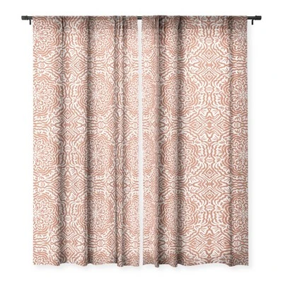 Marta Barragan Camarasa Terracotta Strokes Pattern Single Panel Sheer Window Curtain - Deny Designs - Image 2