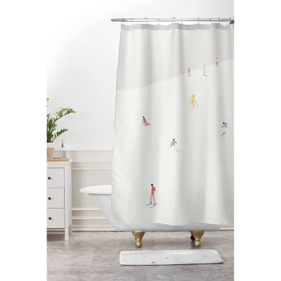 36"x24" Swen Swenson Skibakken Memory Foam Bath Mat White - Deny Designs