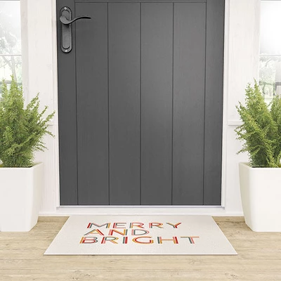 Rachel Szo Merry And Bright Light Looped Vinyl Welcome Mat - Society6