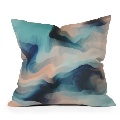 Marta Barragan Camarasa Abstract Tidal Waves Outdoor Throw Pillow Blue - Deny Designs - Image 4