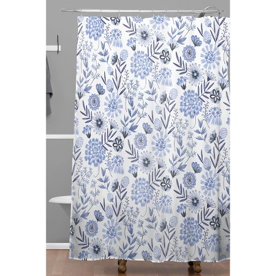 Floral 3 Shower Curtain Blue - Deny Designs