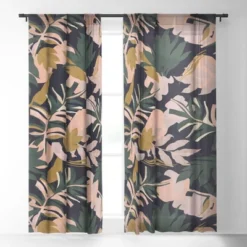 Marta Barragan Camarasa Abstract Nature Tropical 34 Single Panel Sheer Window Curtain - Deny Designs