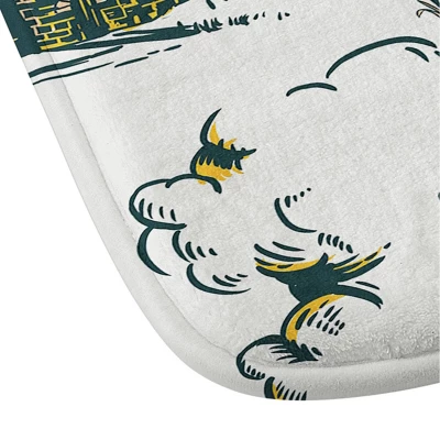 34"x21" The Whiskey Ginger Yellowstone National Park Travel Pattern Memory Foam Bath Mat Blue - Deny Designs - Image 2