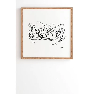 Jessa Gilbert Cozy Winter Cabin Bamboo Framed Wall Art - Deny Designs - Image 3