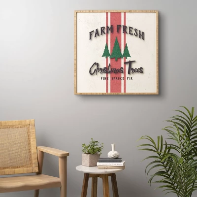 30" X 30" Monika Strigel Farmhouse Shabby Sign Fresh Trees Bamboo Framed Wall Art - Deny Designs - Image 2