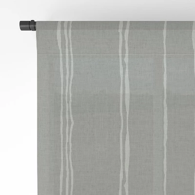 Holli Zollinger Linen Grey Stripe Single Panel Sheer Window Curtain - Deny Designs - Image 3