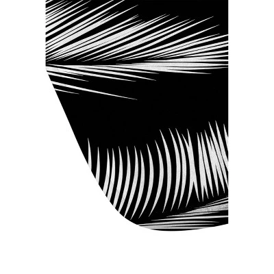 Kelly Haines Monochrome Palm Leaves Bath Rugs And Mats Black 24" X 36" - Deny Designs - Image 2