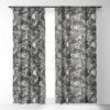 Marta Barragan Camarasa Wild Abstract Jungle On Black Single Panel Sheer Window Curtain - Deny Designs
