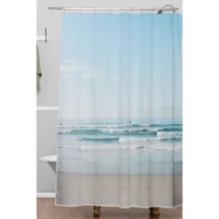 Bethany Young Photography California Surfing Shower Curtain Blue - Deny Designs
