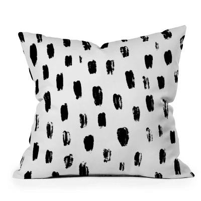 Allyson Johnson Strokes Square Throw Pillow Black/White - Deny Designs - Image 4