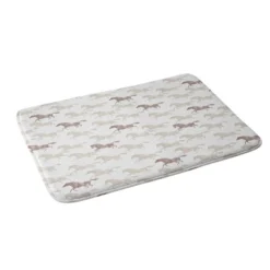 Little Arrow Design Co. Wild Horses Heavy Memory Foam Bath Mat Tan - Deny Designs