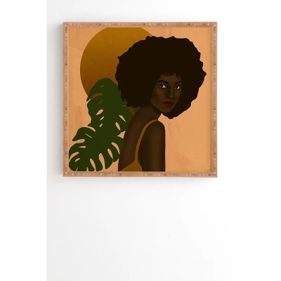 Nawaalillustrations Girl In The Sun Framed Wall Art Bamboo - Deny Designs - Image 5