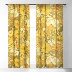 Jacqueline Maldonado 970S Floral Watercolor Single Panel Sheer Window Curtain - Deny Designs