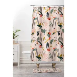 24" X 36" Brushstrokes I Bath Rug Pink - Deny Designs