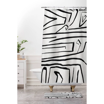Viviana Gonzalez Modern Improvisation Memory Foam Bath Mat Black/White - Deny Designs - Image 2