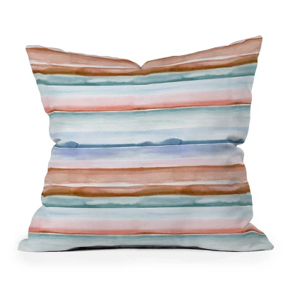 Ninola Design Relaxing Stripes Outdoor Throw Pillow Copper/Turquoise - Deny Designs - Image 5