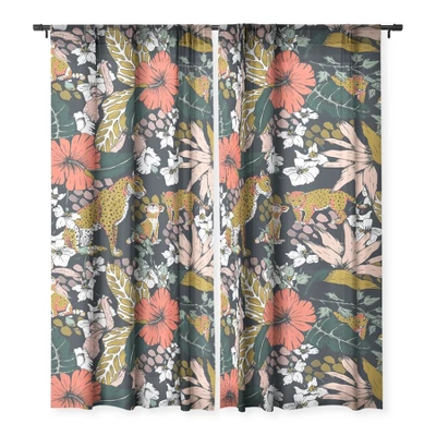 Marta Barragan Camarasa Animal Print Dark Jungle Single Panel Sheer Window Curtain - Deny Designs - Image 2