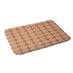 Schatzi Brown Retro Jumbo Daisy Heavy Memory Foam Bath Mat Pink - Deny Designs