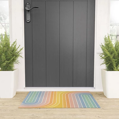 Colour Poems Gradient Curvature III Welcome Mat - Society6