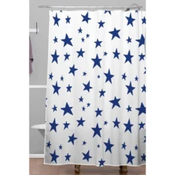 Marta Barragan Camarasa Night Garden Brushstrokes Shower Curtain Blue - Deny Designs