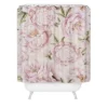 UtArt Pastel Blush Pink Spring Watercolor Peony Flowers Pattern Shower Curtain Gold - Deny Designs