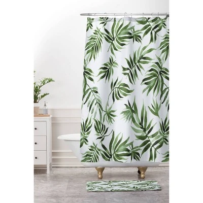 Marta Barragan Camarasa Leaf Shower Curtain Green - Deny Designs - Image 2