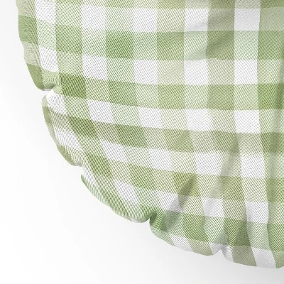 Ninola Design Watercolor Gingham Salad Green Floor Pillow - Deny Desings - Image 2