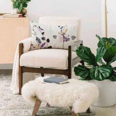 Iveta Abolina Woodland Dream Lumbar Throw Pillow White - Deny Designs