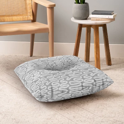 Holli Zollinger Ceres Ani Grey Square Floor Pillow - Deny Designs - Image 3