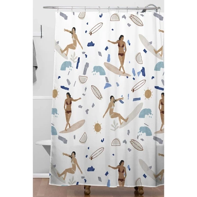Marta Barragan Camarasa Surfing The Terrazzo Sea Shower Curtain - Deny Designs