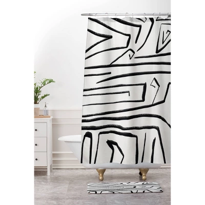 Viviana Gonzalez Modern Improvisation Shower Curtain Black/White - Deny Designs - Image 2