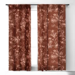 Gabriela Fuente Holiday Floral 50" X 84" Single Panel Room Darkening Window Curtain - Deny Designs