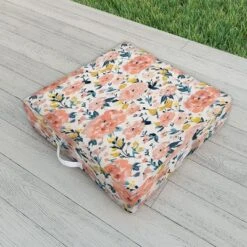 Alison Janssen Tropical Coral Floral Outdoor Floor Cushion - Deny Designs