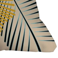 Mirimo Two Palm Leaves Outdoor Throw Pillow Yellow/Cream - Deny Designs
