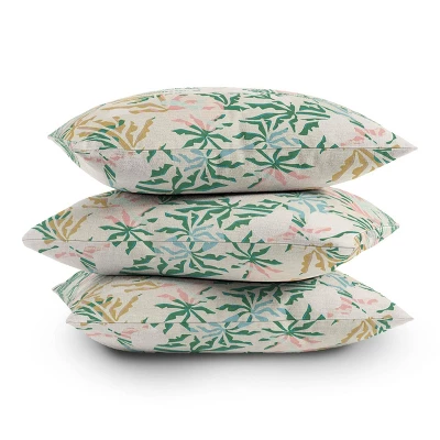 Evamatise Tropical Jungle Landscape Abstraction Outdoor Throw Pillow Beige - Deny Designs - Image 3