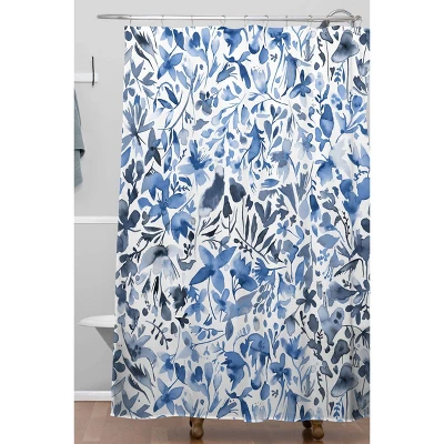 Ninola Design Flowers And Plants Ivy Shower Curtain Blue - Deny Designs