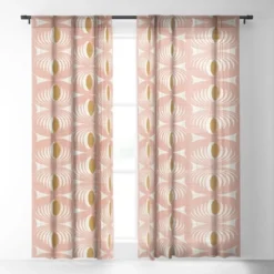 Heather Dutton Oculus Pink Single Panel Sheer Window Curtain - Deny Designs