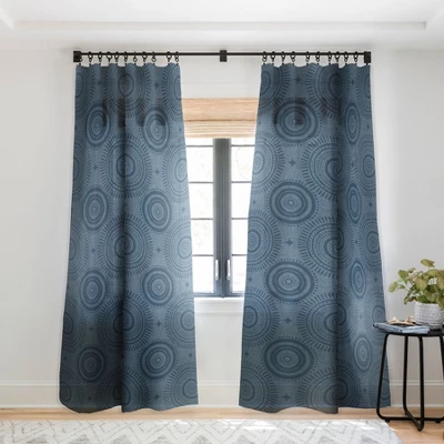 Little Arrow Design Co Boho Sun And Stars Dark Blue Single Panel Sheer Window Curtain - Deny Designs - Image 6