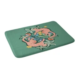 Sun Lee Art Wild Cheetahs Bath Mat Green - Deny Designs