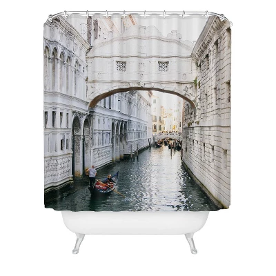 Romana Lilic LA76 Photography Venice Canals Shower Curtain Yellow - Deny Designs - Image 2