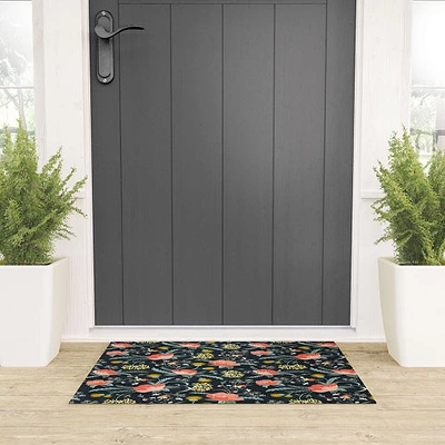 Heather Dutton Poppy Meadow Midnight Looped Vinyl Welcome Mat - Society6