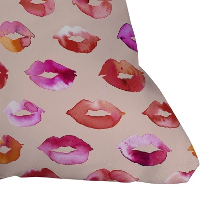 Ninola Design Sweet Pink Lips Square Throw Pillow Pink - Deny Designs - Image 2