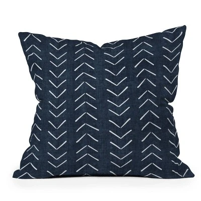 Becky Bailey Mud Cloth Big Arrows Square Throw Pillow Navy Blue - Deny Designs - Image 4