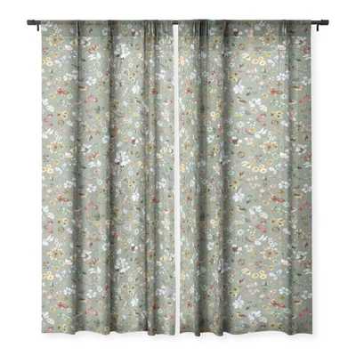 Ninola Design Wild Nature Countryside Green Single Panel Sheer Window Curtain - Deny Designs - Image 2