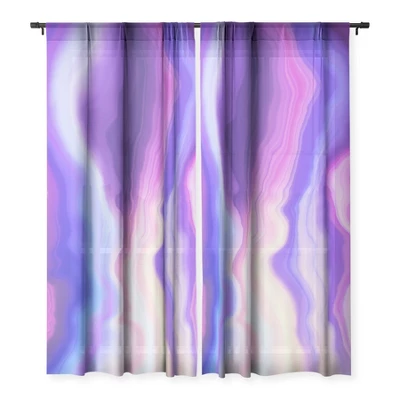 Marta Barragan Camarasa Lilac Luminous Strokes Single Panel Sheer Window Curtain - Deny Designs - Image 2