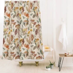 Colorful Wild Mushrooms Shower Curtain - Deny Designs