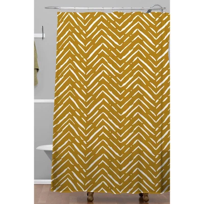 Iveta Abolina La Jardin Noir III Shower Curtain Yellow - Deny Designs