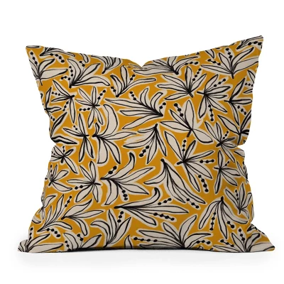 Alisa Galitsyna Lily Flower Outdoor Throw Pillow Yellow - Deny Designs - Image 6