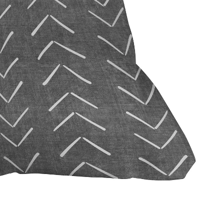16"x16" Becky Bailey Mud Cloth Big Arrows Square Throw Pillow Gray - Deny Designs - Image 2