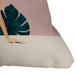 Oranges This Sunday Outdoor Throw Pillow Pink - Deny Designs